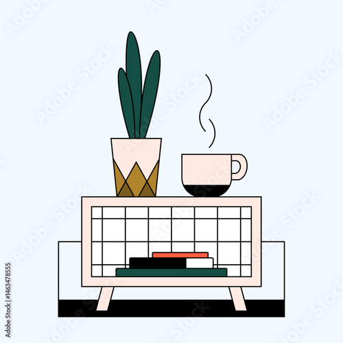 Furniture Table Home Geometric Illustration
