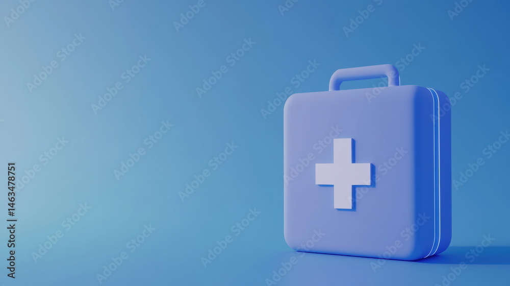 Obraz premium a simple blue first aid kit icon