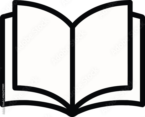A Silhouette Open Book vector Icon Design