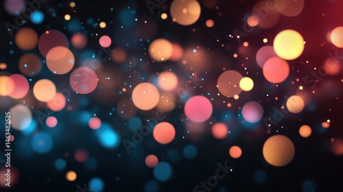 Enchanting blurred light orbs on a dark canvas, luminous and radiant background