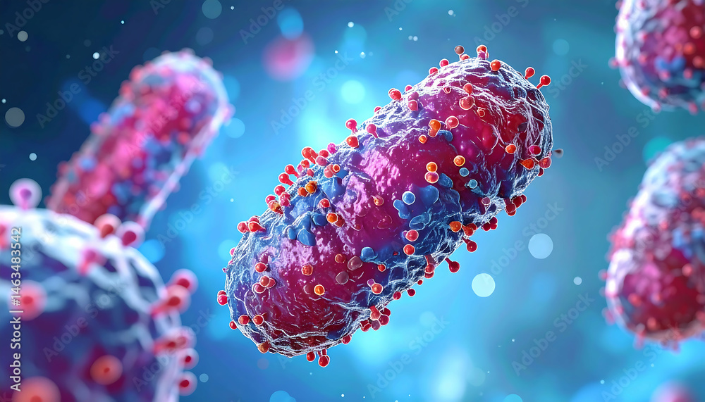 Fototapeta premium Microscopic View of Virus: Understanding Viral Structure and Infection