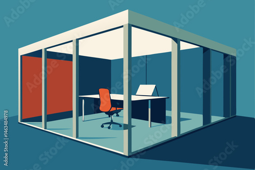 modular cubicle office with reconfigurable panels 