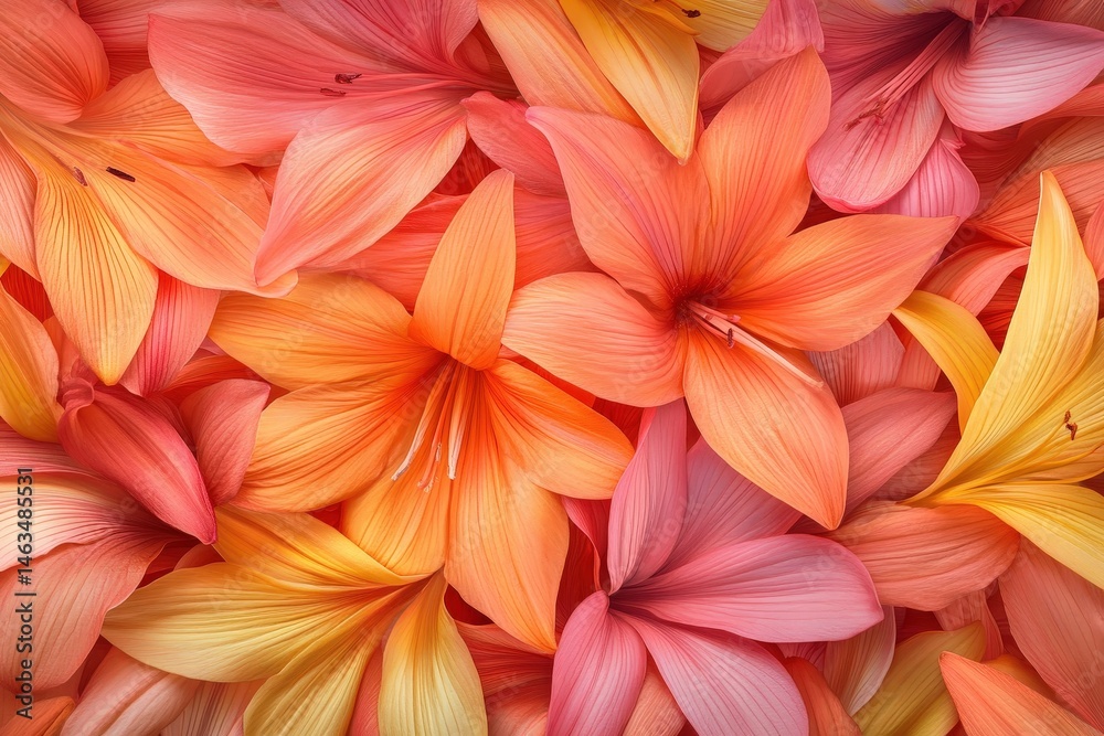 Obraz premium A vibrant arrangement of peachy orange flowers.