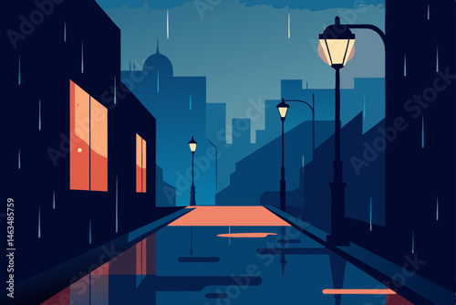 monsoon rain falling hard on a sleepy  
