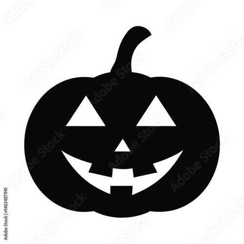 Halloween pumpkin with a scary carved face, isolated on white