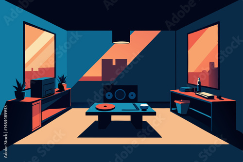 music producer s chill room with turntables 