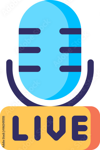 live broadcast illustration on a white background   