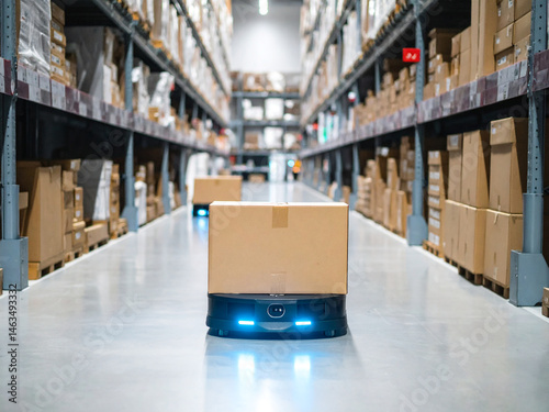 Wallpaper Mural Small Autonomous Robot Moving Packages in a Smart Warehouse Torontodigital.ca
