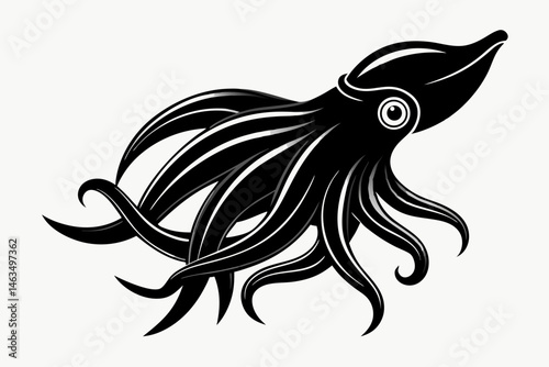 cuttlefish sihouette black vector