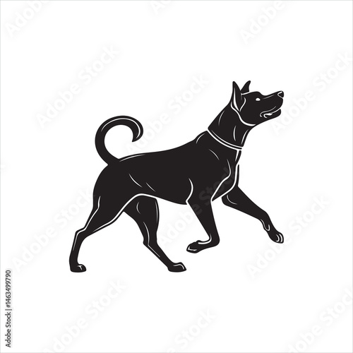 Stylized Dog Icon – Black Silhouette Pet Logo