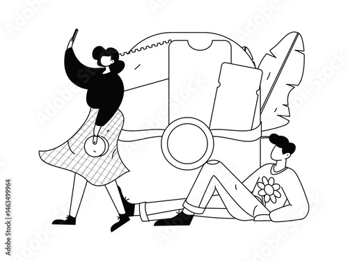 Online shopping e-commerce coupon concept flat vector concept operation hand drawn illustration
