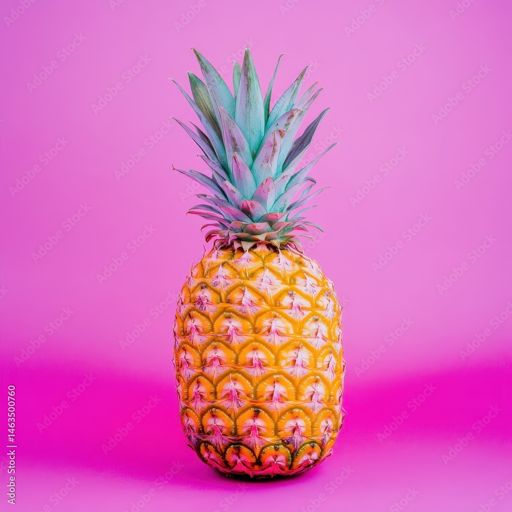 Pineapple still life on pink background studio shot vibrant color tropical fruit freshness healthy eating sweet treat summer vibe Pineapple still life on pink background studio shot vibrant color tropical fruit freshness healthy eating sweet treat summer vibe