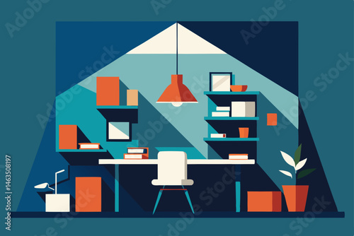 office made entirely of paperwork   walls  desk 
