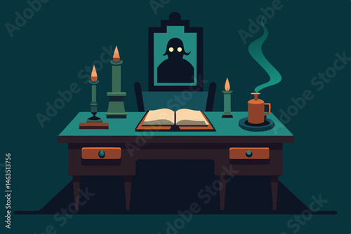 paranormal investigator s desk covered in haunted  