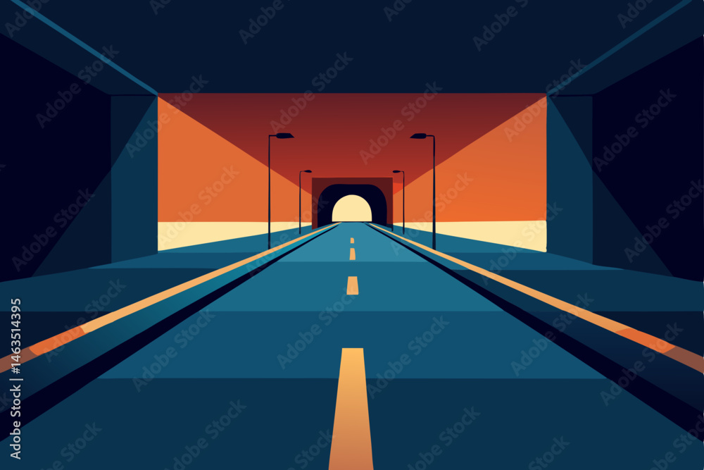 pedestrian tunnel beneath a highway with basic
