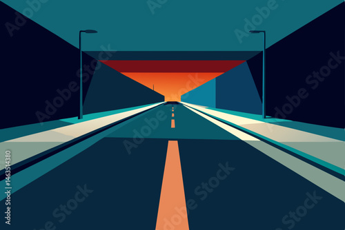 pedestrian tunnel beneath a highway with basic 