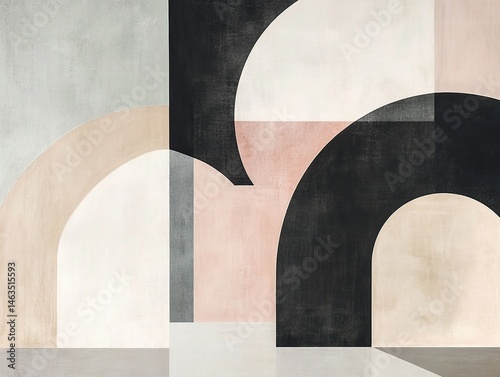 Abstract geometric shapes in muted colors