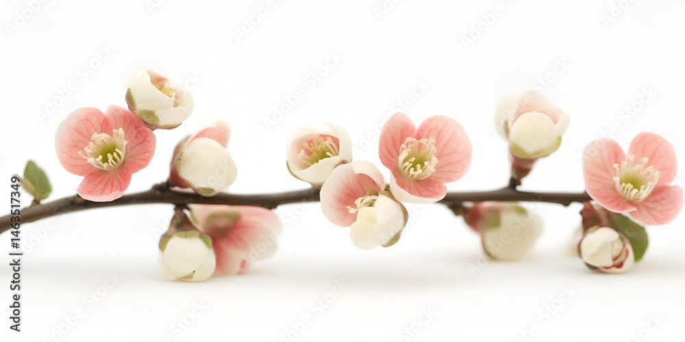 Delicate Apple Blossom Flowers on Branch