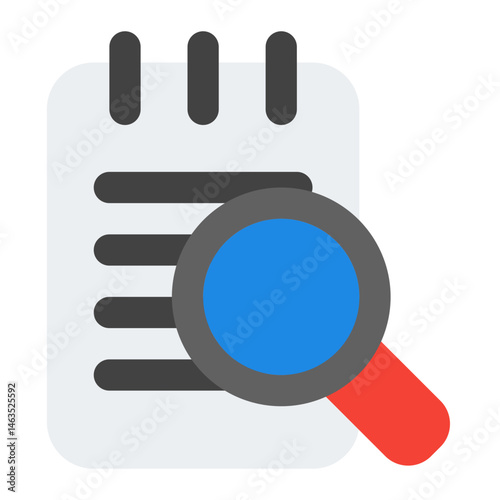 Icon depicts a calendar with a magnifying glass, ideal for scheduling, searching, or date-related digital applications.