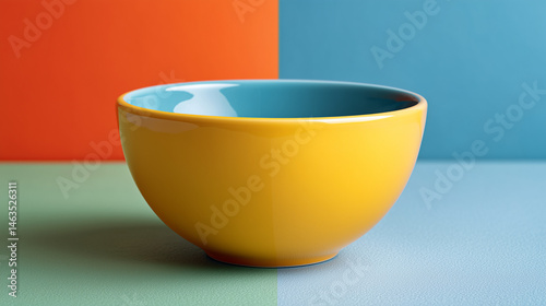 Vibrant Ceramic Bowl on a C...