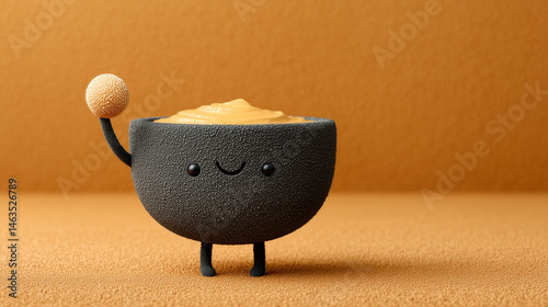 Cheerful Curry Bowl Mascot:...