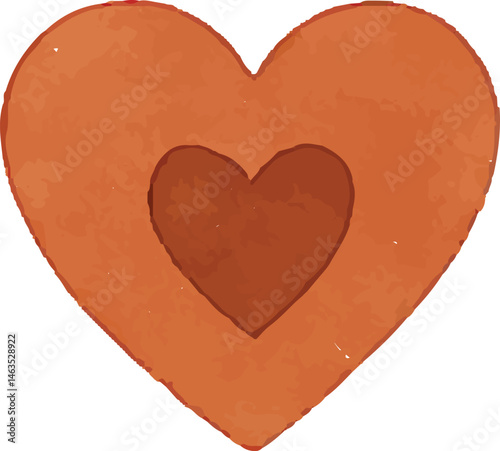 A watercolor-style peach-toned large heart with layered design. Perfect for Valentine’s decor, romantic designs, or love-themed art