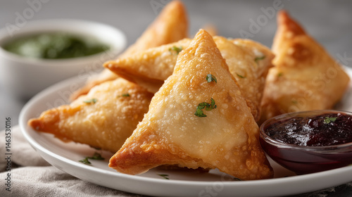 Delicious samosas, a plate ...