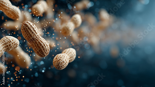 Peanut Elegance: Delightful shot showcasing a collection of shelled peanuts. Captured with exquisite detail.