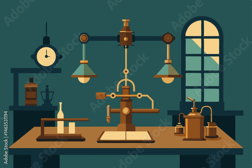 steampunk inventor s lab with brass levers 
