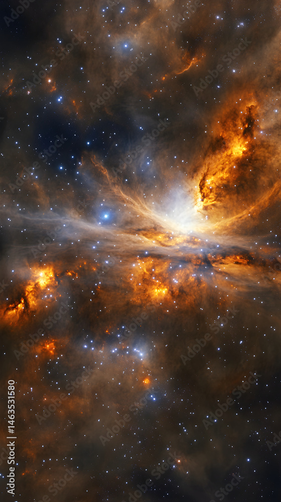 Fototapeta premium Majestic Spiral Galaxy Surrounded by Interstellar Dust and Cosmic Beauty