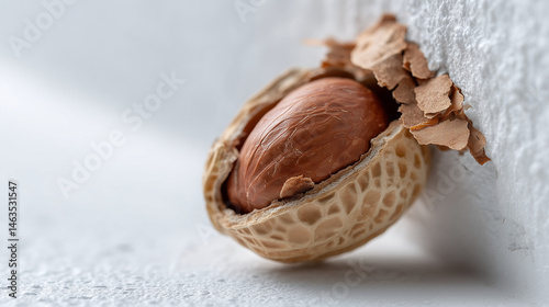 Unveiling the Peanut: A close-up exploration of a peanut, revealing its intricate texture, showcasing the delightful details of this tiny treasure