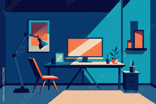 studio office with painting corner and large 