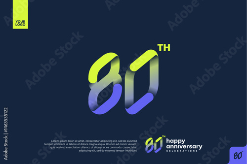 Modern 80th Anniversary Celebration with Gradient Number and Minimalist Design for Corporate or Startup Branding