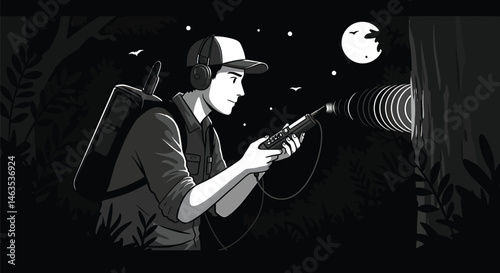 Bat Ecologist Fieldwork - Nighttime Ultrasonic Recording