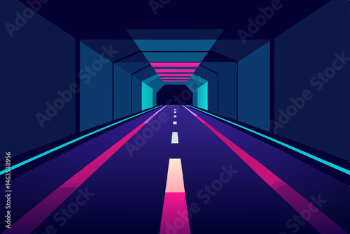 underpass tunnel filled with sound reactive led