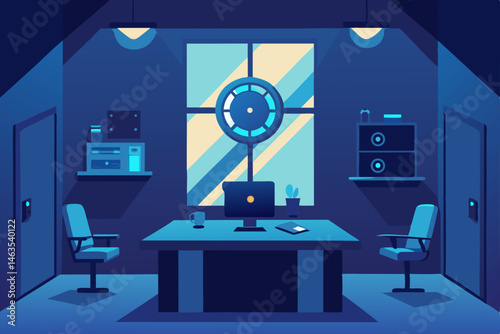 vault office with secure data terminals 