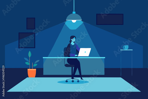 virtual assistant centered workspace with ambient  