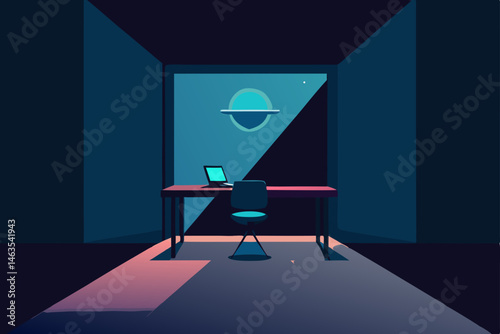 void themed workspace in complete silence 