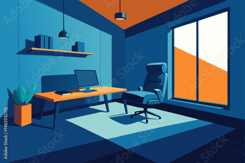  focused workspace with padded walls and minimal 