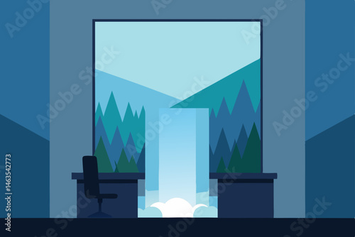waterfall wall office with sound dampening 