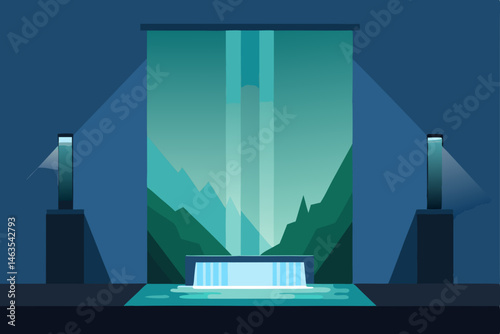 waterfall wall office with sound dampening and 