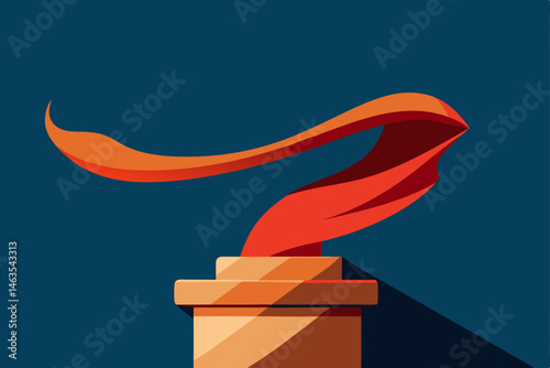 wind blown scarf clinging to stone statue  .svg