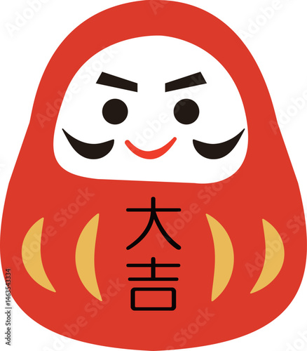 だるまのイラスト　大吉