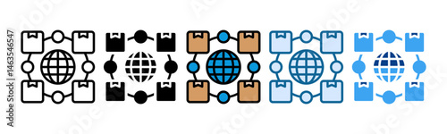 Supply Chain Network Icon Set Multiple Style Collection
