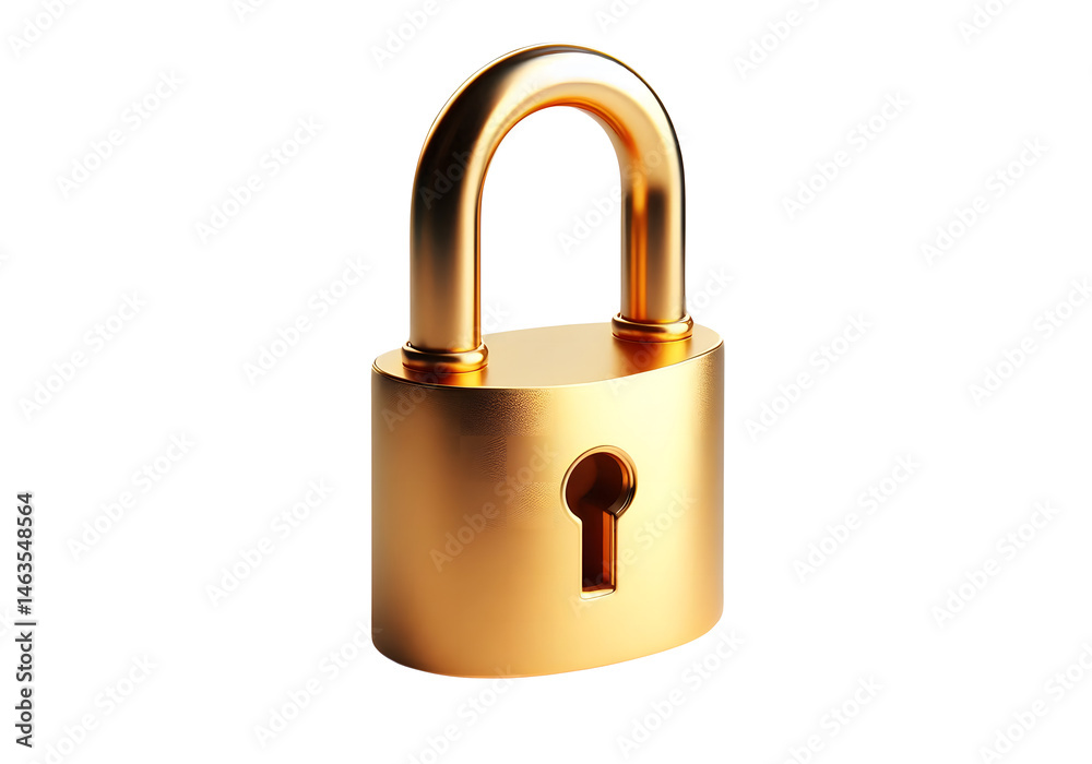 Naklejka premium golden padlock isolated on white background.png