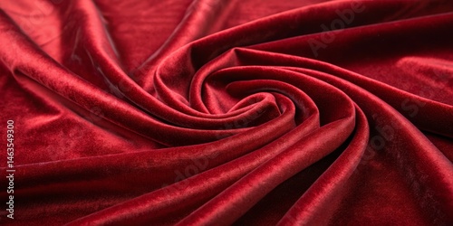 Crimson Velvet Swirl Draped...
