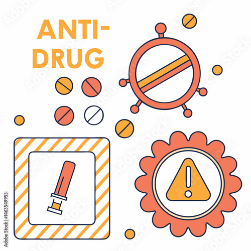  Anti Drug day vector illustration.