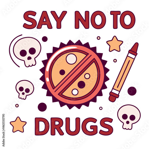  Anti Drug day vector illustration.