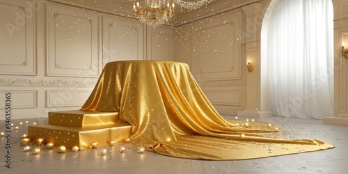 Golden Draped Table and Ste...
