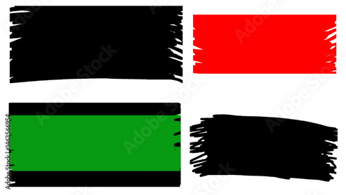 black and red brush strokes vector design